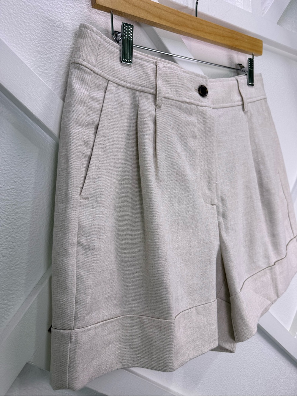 NWT J. Crew Remi Shorts in Stretch Linen Blend in Flax Ivory Size 10 - Picture 4 of 11